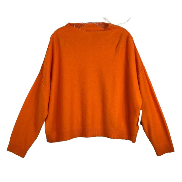 NWT Pilcro Anthropologie Crop Sweater Women's Large Orange Cashmere - Picture 1 of 7